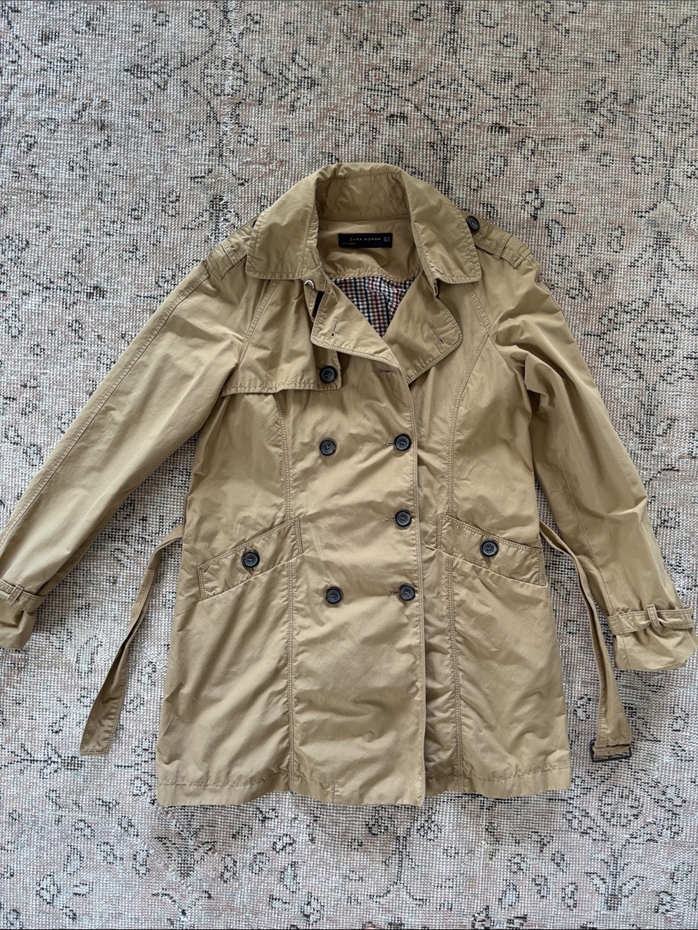 ZARA trench coat beige tan XS